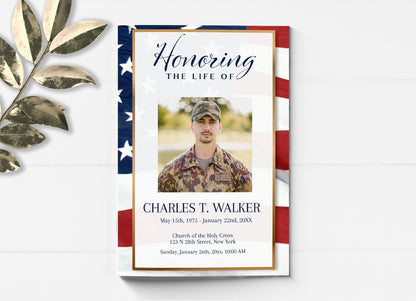 Military service funeral program template free to try