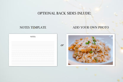 Editable Recipe Card Template | Minimal Recipe Card