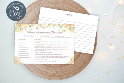 Editable Recipe Card Template | Simple Recipe Card Template