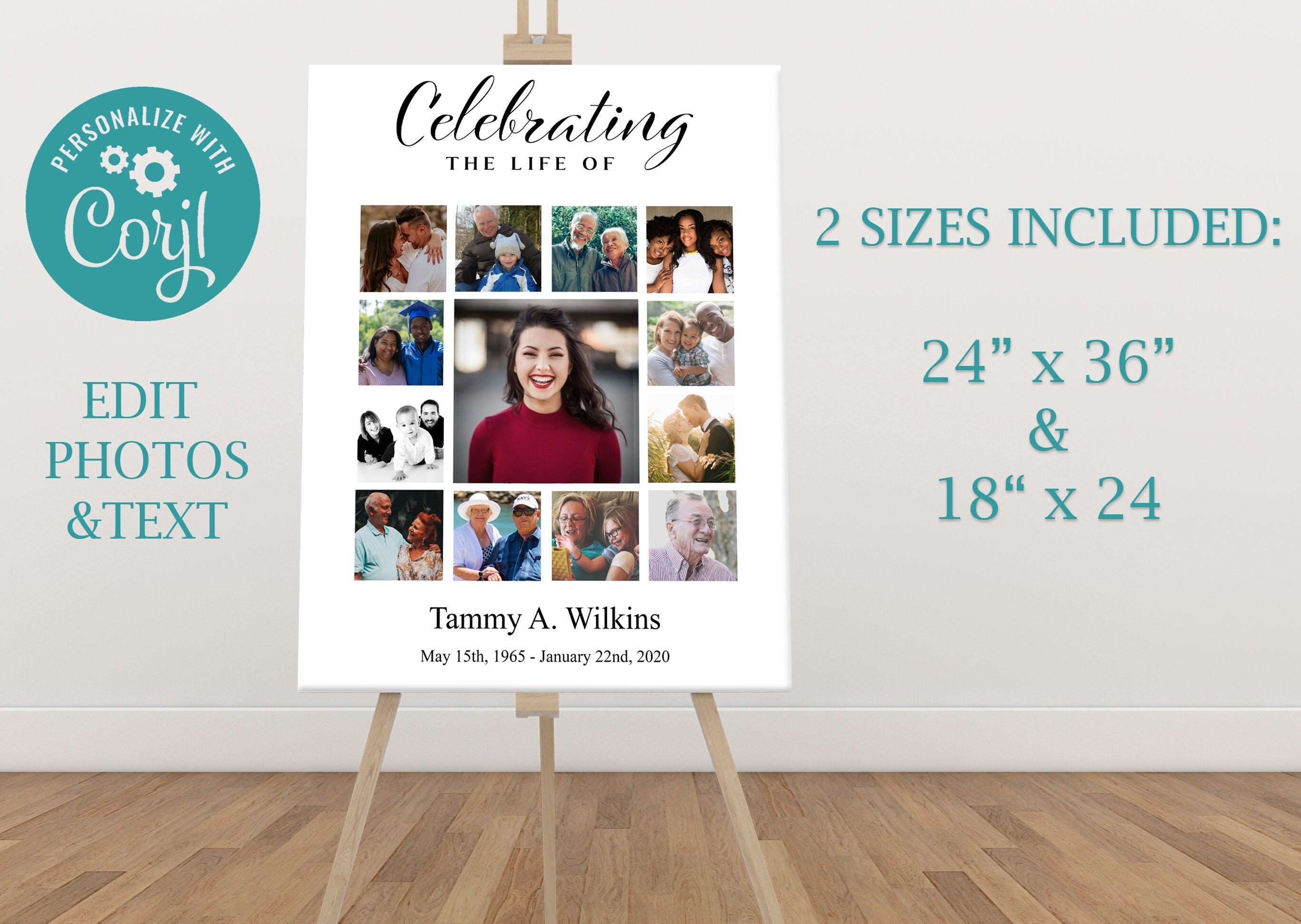 Simple Modern Funeral Service Photo Collage – lovingmemoryprints