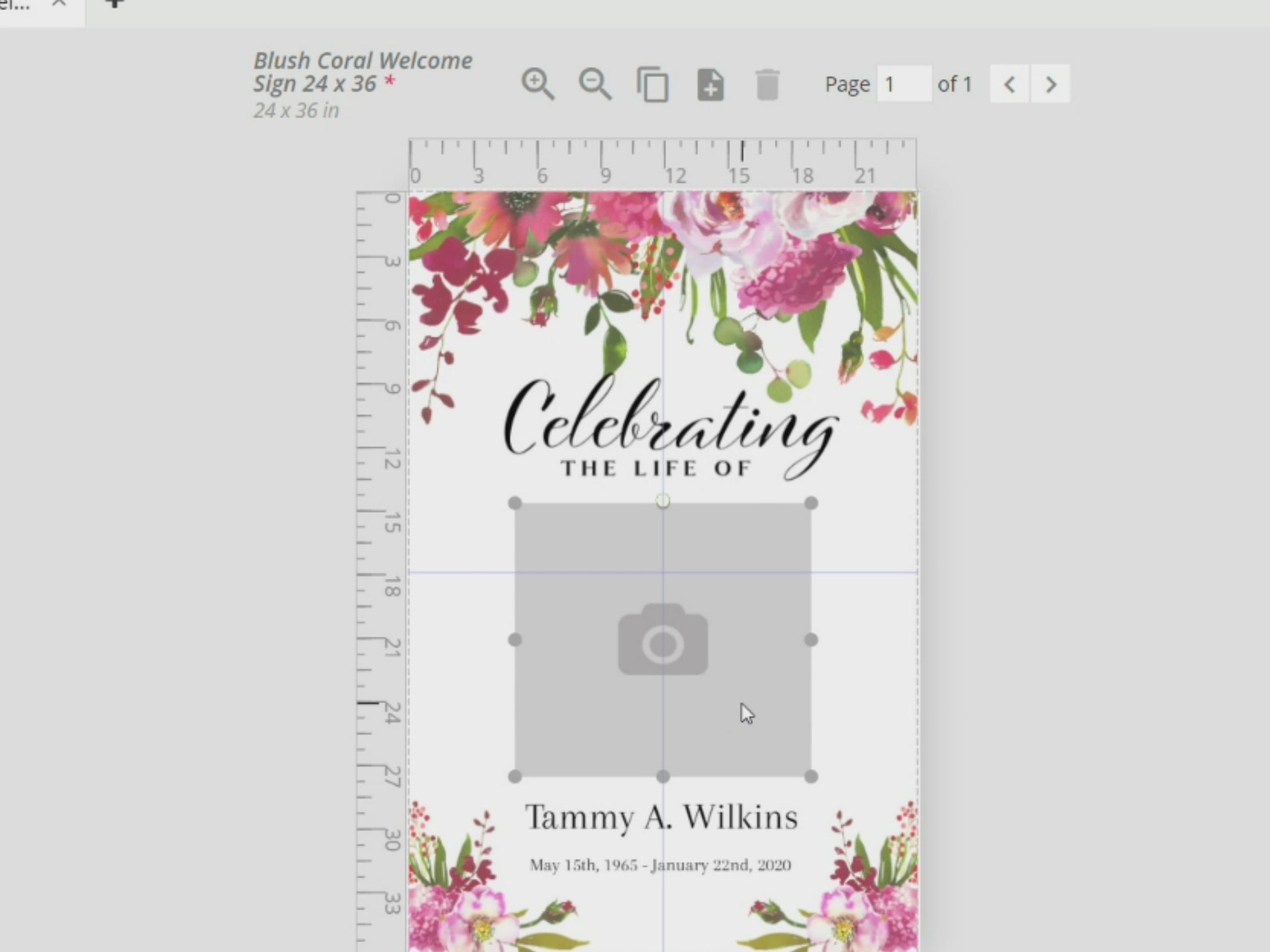 Video on how to edit and design a funeral poster on lovingmemoryprints